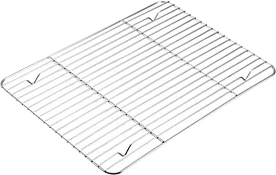 Roestvrijstalen Koelrek Bakrek Grillrek Bakken en Grillen Naadloze Lassen 23 x 17 x 1 cm Zilver