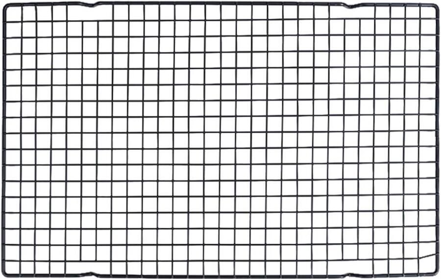 Roestvrijstalen Koelrek Bakrek Grillrek Bakken en Grillen Voedselveilig Materiaal 40 x 25 cm Zilverkleurig