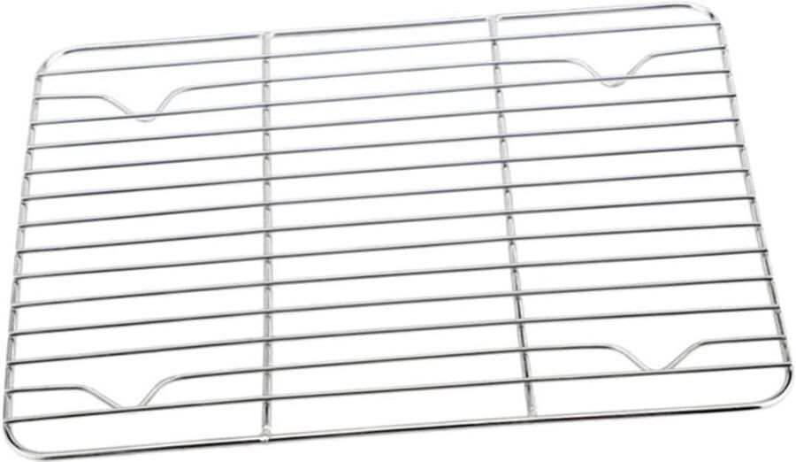 Roestvrijstalen Koelrek Bakrek Oven Bakken en Grillen Stabiele Draadstructuur 17 x 17 x 2 cm Zilver