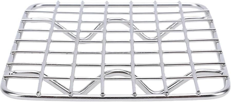 Roestvrijstalen Koelrek Bakrek Oven Bakken Grillen Braden Geoptimaliseerde Rasterindeling 115 x 10 cm Zilver