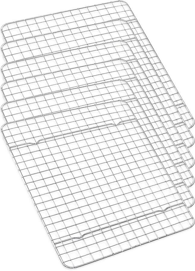 Roestvrijstalen Koelrek Bakrek Ovenrek Bakken en Koken Vaatwasmachinebestendig 20 x 28 cm Zilver