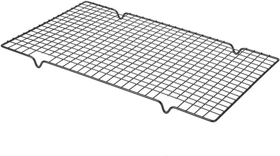 Roestvrijstalen Koelrek Bakrek Grillrek Bakken en Grillen Hittebestendig Ontwerp 40.5 x 25.5 cm Zwart