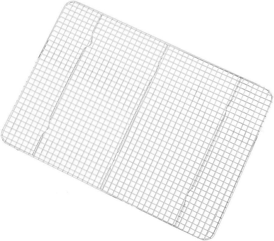 Roestvrijstalen Koelrek voor Het Bakken van Gebak Brood met 4 Stabiele Voeten Perfect Ontwerp voor Oven Vaatwasmachinebestendig 42 5x30x2 5cm