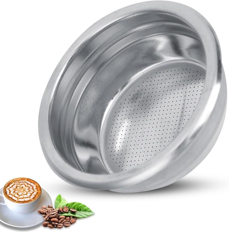 Roestvrijstalen koffiefilters 58 mm herbruikbare koffiefilter Koffie Filterhouder Mand Onder druk gaasfiltermand Vervangende onderdelen voor koffiemachine(Double Person)
