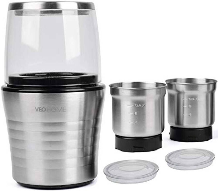 Roestvrijstalen koffiemolen en blender voor koffiebonen en specerijen