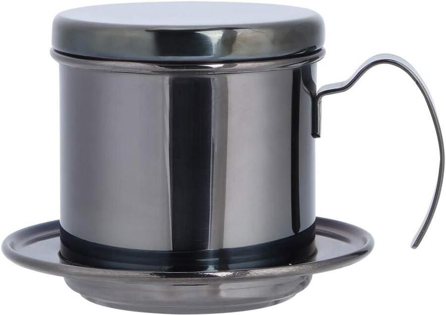 Roestvrijstalen Koffiepot Koffiedruppelfilter Koffiezetapparaat Koffie Zetten Draagbaar Ontwerp 70 mm Monddiameter Titaan Zwart
