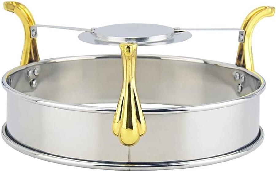 Buffetwarmer Chaferset Warmhoudplaat Buffet Eten Warm Houden Roestvrijstalen Constructie 24 Cm Goud