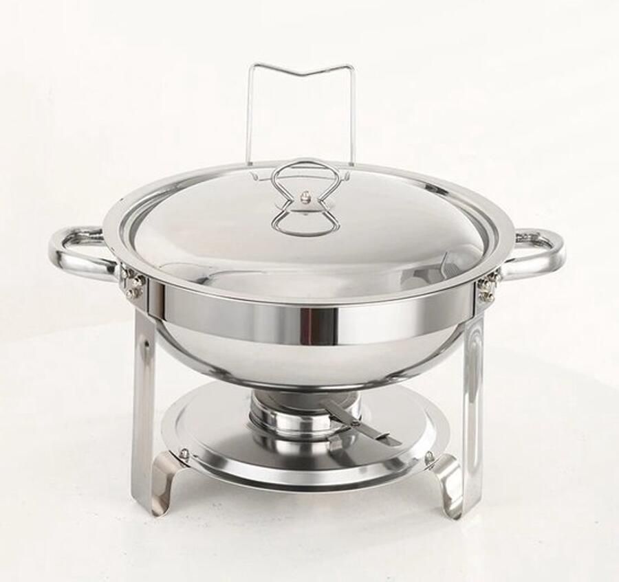 Roestvrijstalen komfoor ronde Chafer buffet catering warmer set met voedselpan en waterpan deksel massieve