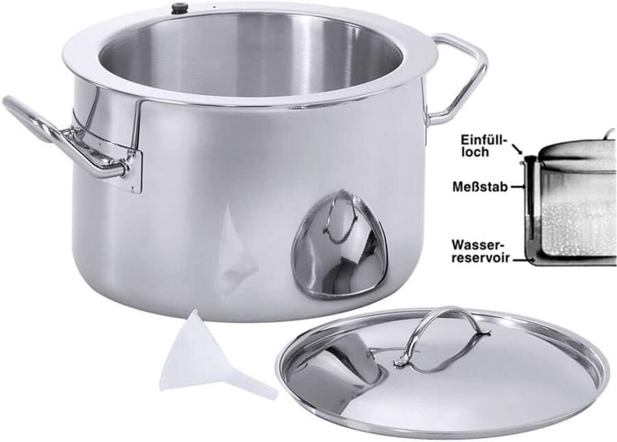 Roestvrijstalen Kookpan Hoge Pan Deksel Lekker Koken Compenserende Bodem 3 Liter Hoogglans - Foto 1