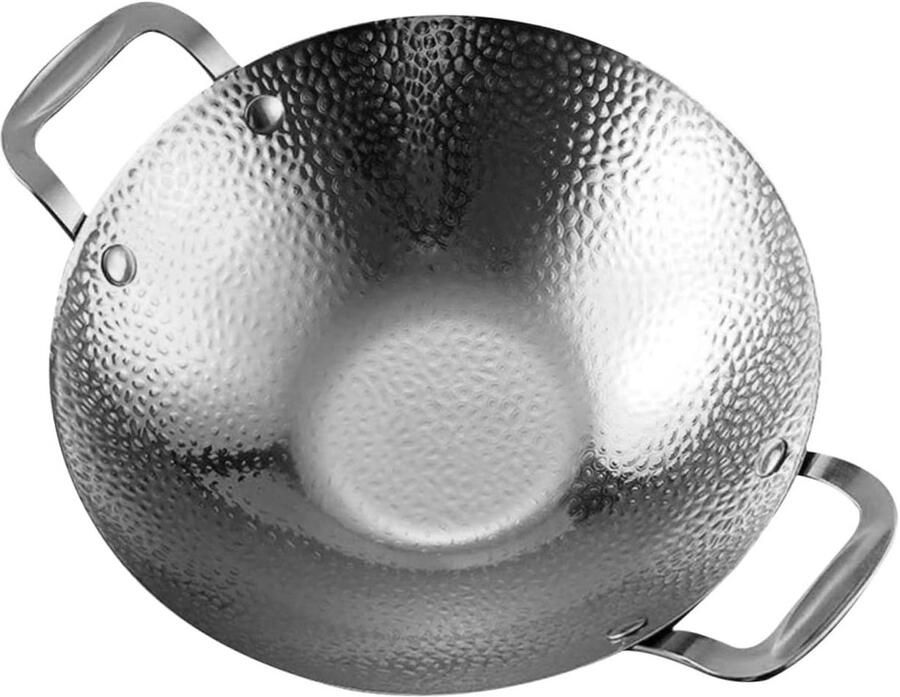 Roestvrijstalen Kookpan Soeppan Hete Pot Thuis Koken Zonder Handgrepen 27.5cm Diameter Zilver