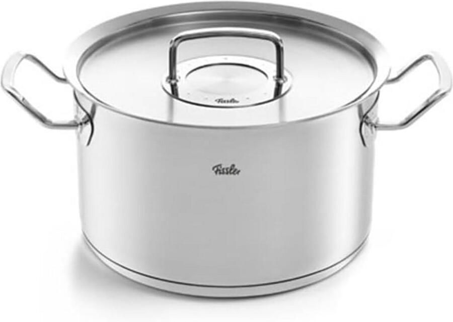 Roestvrijstalen Kookpan Soeppan Met Deksel Koken Voor Iedereen Geschikt Voor Alle Platen 63 Liter Zilver