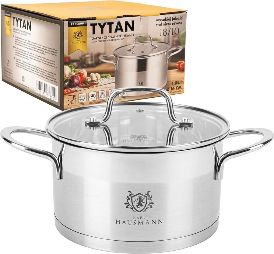 Roestvrijstalen Kookpan Soeppan Spaghettipan Energie-efficiënt Koken Geschikt voor Alle Vormen 19 Liter 16 cm Geborsteld