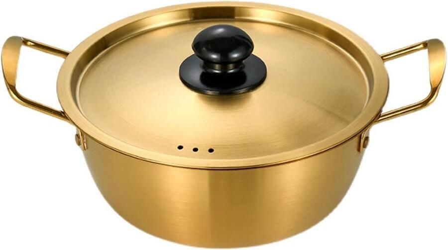 Roestvrijstalen Kookpan Soeppan Stoofpan Koken van Maaltijden Dubbele Handgreep 24 cm Diameter Zilverkleurig