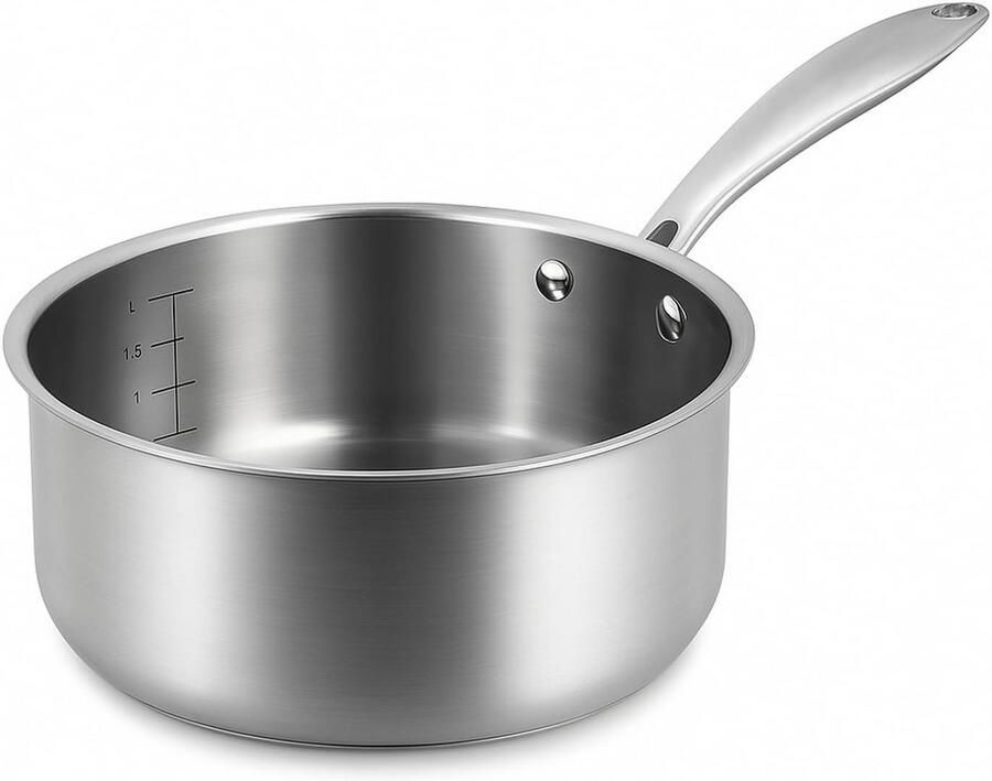 Roestvrijstalen Kookpot 20 cm Tri-lagen Bodem Geschikt voor alle Kookplaten incl. Inductie