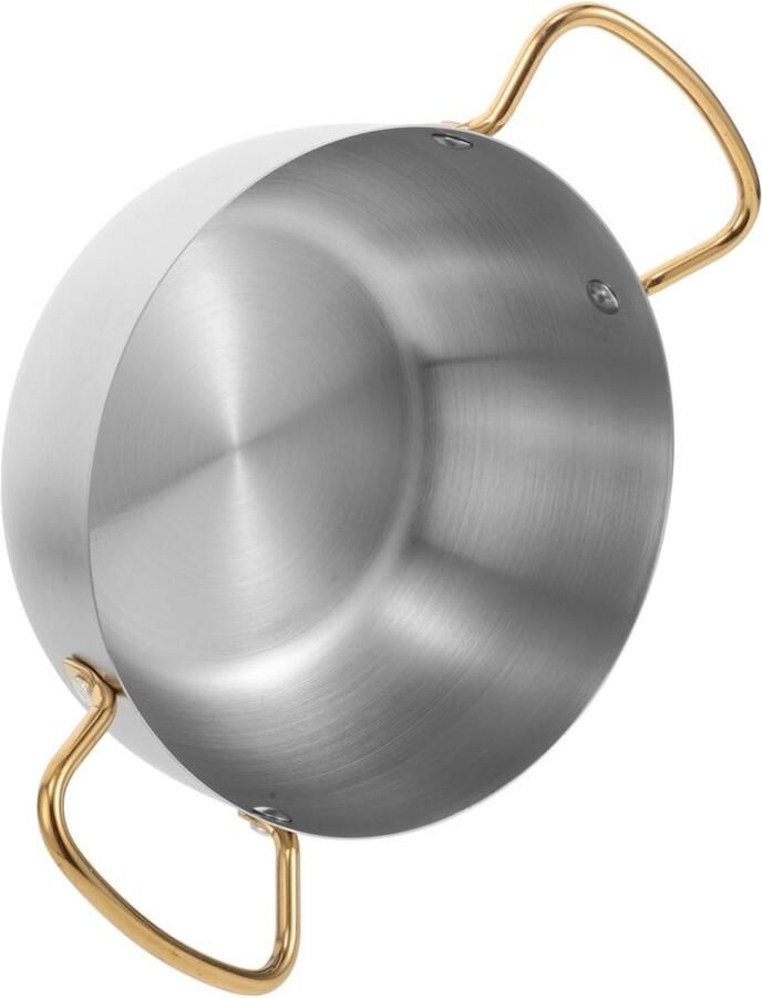 Roestvrijstalen Kookpot Compacte Pan Thuis Koken Snelle Warmteoverdracht 29x21.5x9 cm Zilver