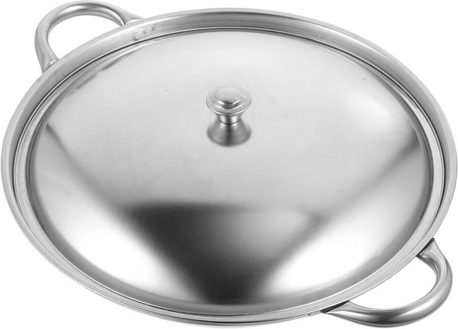 Roestvrijstalen Kookpot Wok Pan Gezinsmaaltijden Koken Hoge Temperatuur Tolerantie 27.5 cm Zilver