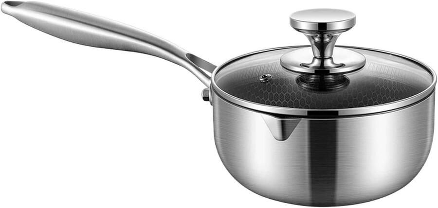 Roestvrijstalen Melkkoker Soeppan Kookpan Babyvoeding Bereiden Honingraat Anti-aanbaklaag 24 cm Zilver