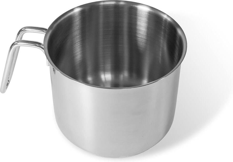 RVS Melkpan Steelpan Warme Dranken Maken Energiezuinige Bodem 12 cm Zilverkleurig