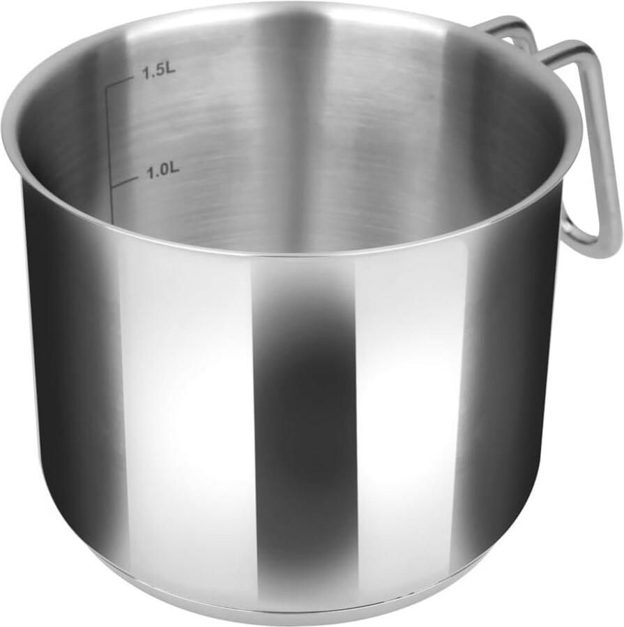 Roestvrijstalen melkpan 14 cm met inductiebodem voor alle warmtebronnen