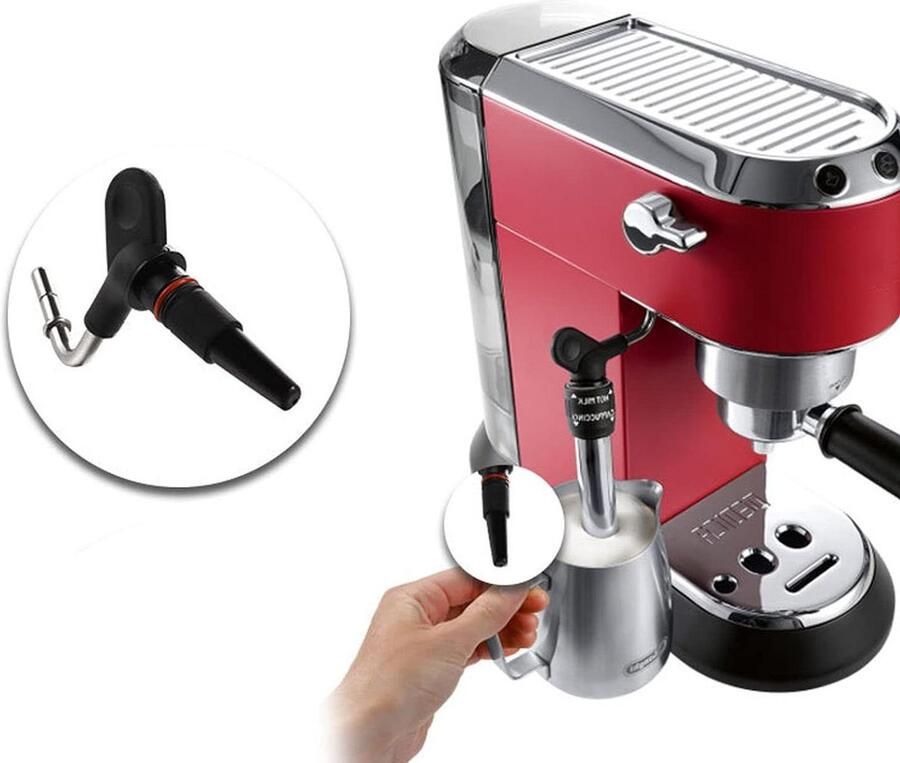 Roestvrijstalen melkschuimmondstuk voor Delonghi Dedica EC680 685 vervangend onderdeel voor automatische espressomachine met siliconen ring