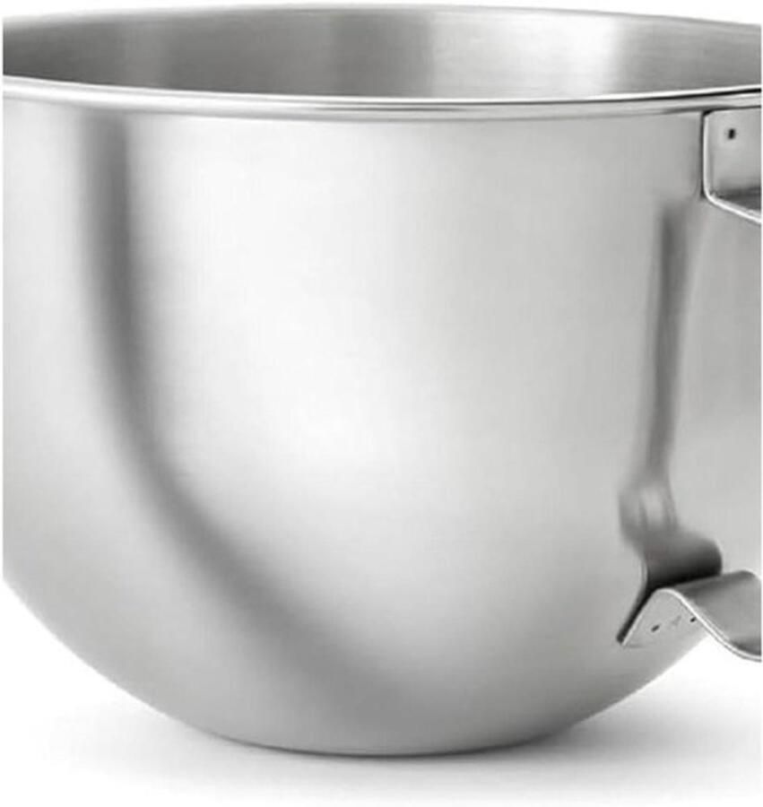 Roestvrijstalen mengkom voor keukenmachines voor bakken en mixen met ergonomisch handvat 5.6 liter zilver