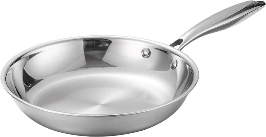 Roestvrijstalen pan Braadpan Kookpan Smaakrijk Koken Uniforme warmteverdeling 28 cm Zilverkleurig