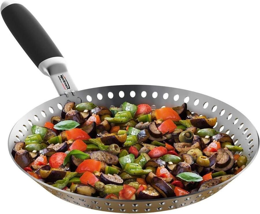 Roestvrijstalen pan Grill pan Gelijkmatig koken Afneembare handgreep 20 x 20 cm Zilver