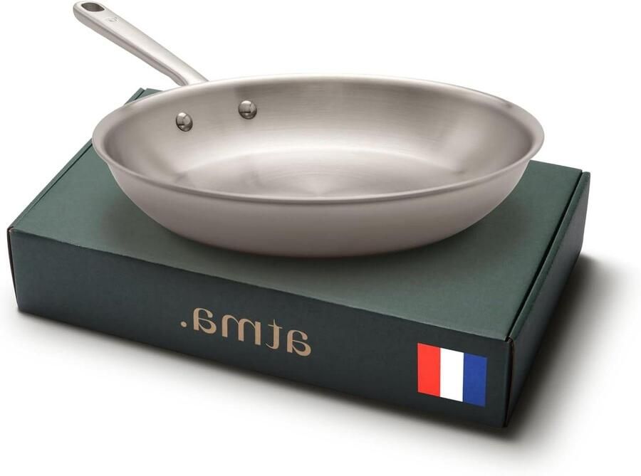 Roestvrijstalen Pan Inductie Koekenpan Gezond Koken Drielaagse Constructie 28 cm Zilver