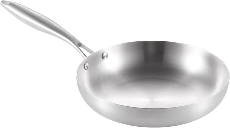 Roestvrijstalen Pan Koekenpan Bakpan Gelijkmatig Koken Niet-reactief Materiaal 22 cm Meerkleurig