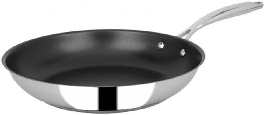 Roestvrijstalen Pan Koekenpan Bakpan Koken Braden Frituren Anti-aanbaklaag Inductie Geschikt 28 cm Diameter Meerkleurig