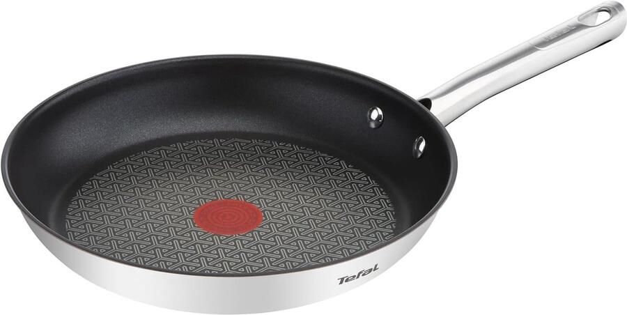 Roestvrijstalen Pan Koekenpan Bakpan Veelzijdig Koken Inductie Geschikt 24 cm Diameter Zilverkleurig