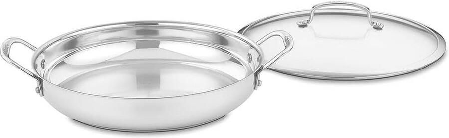 Roestvrijstalen Pan Koekenpan Dagelijks Koken Gelijkmatige Warmteverdeling 30 cm Diameter Zilver