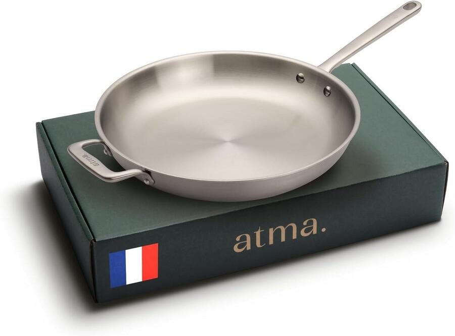 Roestvrijstalen Pan Koekenpan Gezond Koken 3-laags Constructie 32 cm Zilverkleurig