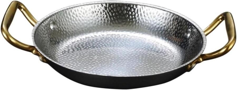 Roestvrijstalen Pan Koekenpan Hotpot Dagelijks Gebruik Dubbel Handvat 27.5 cm Zilver