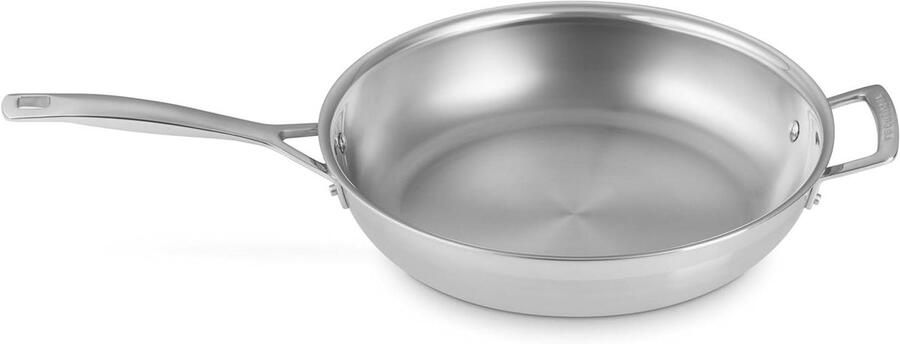 Roestvrijstalen pan Koekenpan Koken en braden Gelijkmatige warmteverdeling 305 cm Zilverkleurig