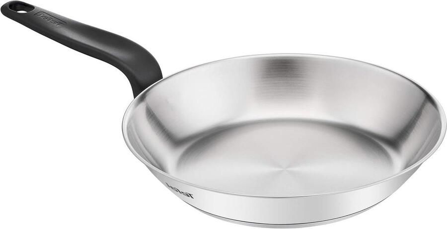 Roestvrijstalen pan Koekenpan Kookpan Heerlijke recepten koken Hoogwaardig 18 10 staal 24 cm Zilverkleurig