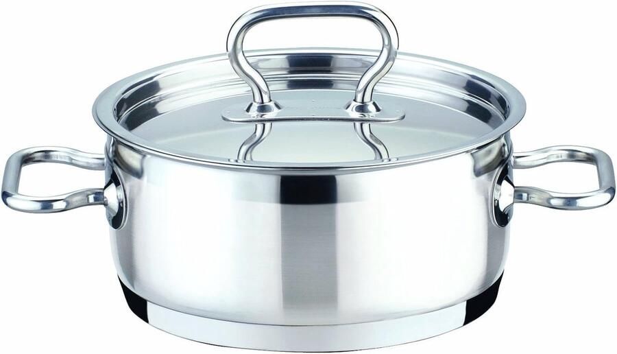 Roestvrijstalen Pan Kookpan Serveerpan Maaltijden Bereiden Sandwich Warmtebodem 5 Liter Zilver