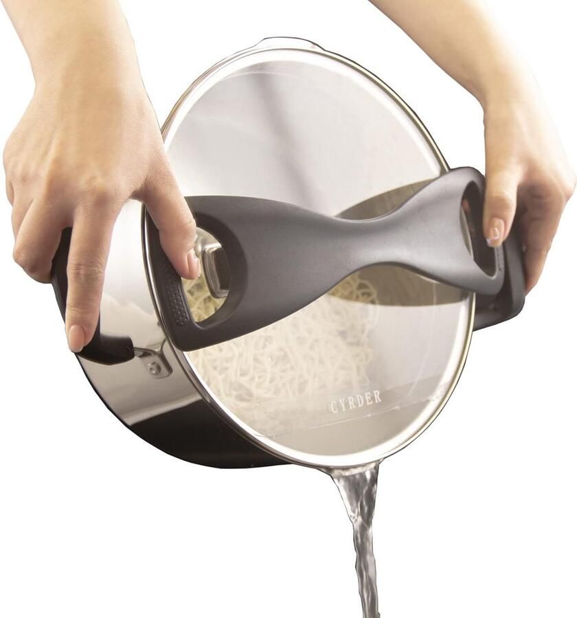 Roestvrijstalen pan Ovenpot soeppan Koken en serveren Zeefdeksel en drievoudige bodem 5 liter Zilver