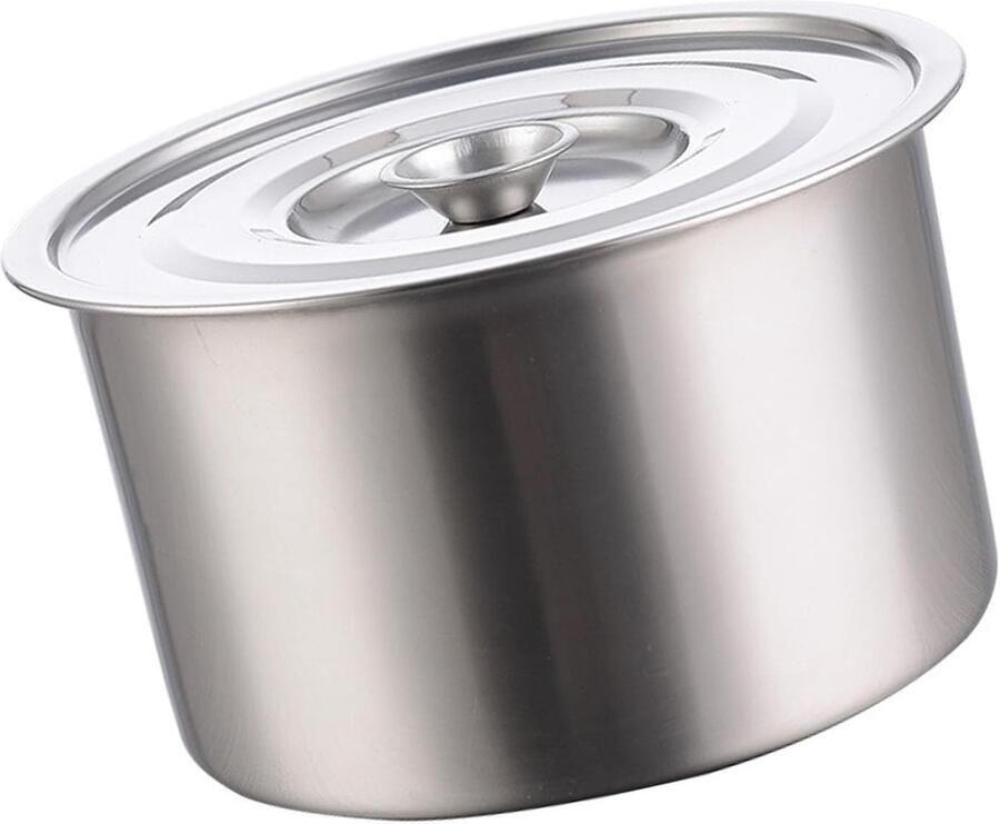 Roestvrijstalen Pan Sauspan Kookpan Koken en Verwarmen 05 cm dikke bodem 12 cm diameter Zilverkleurig