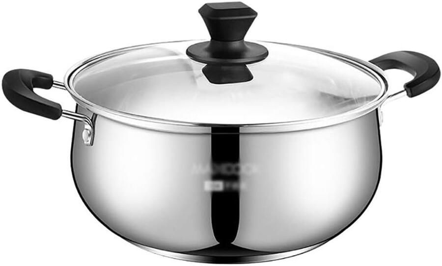 Roestvrijstalen Pan Voorraadpot Steelpan Koken op Inductie Drielaags Composiet Bodem 22cm Diameter Zilver