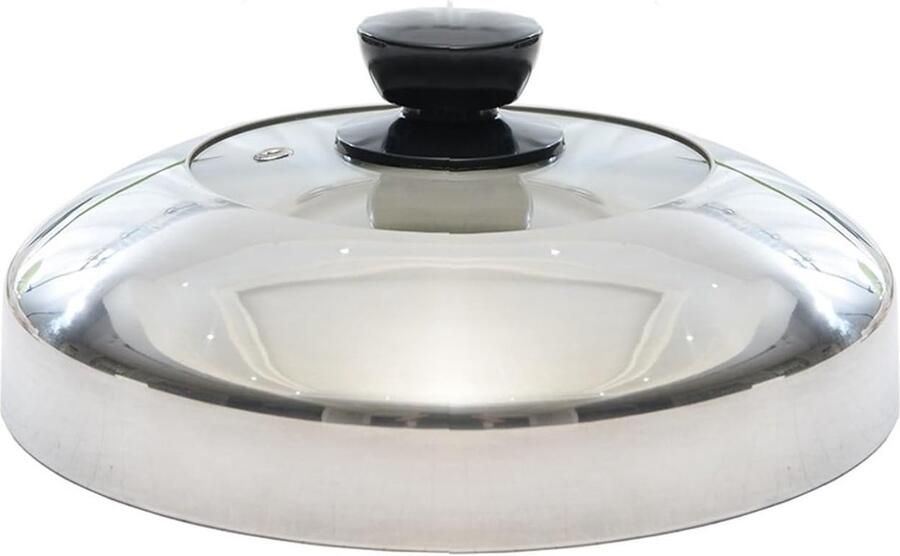 Roestvrijstalen Pannendeksel Kookpotdeksel Wokdeksel Koken Vocht Behouden Gehard Glas Zichtbaar 28cm One Color