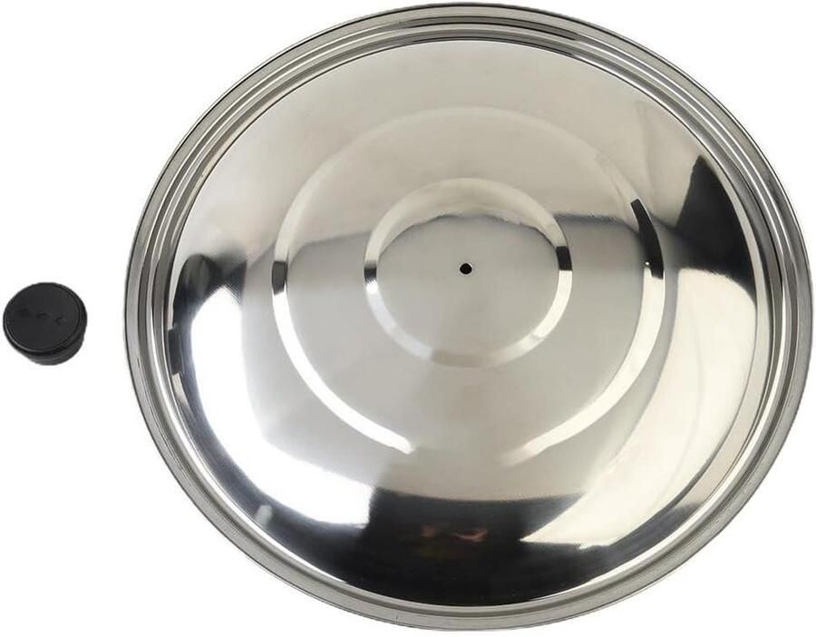 Roestvrijstalen Pannendeksel Universeel Deksel Koken en Braden Hittebestendig Handvat 32 cm Zilver