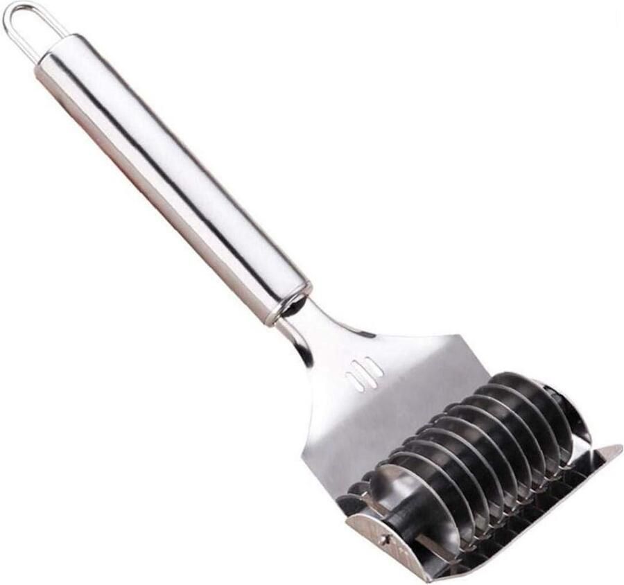 Roestvrijstalen Pastamaker Handmatige Deegsnijder Verse Pasta Maken Corrosiebestendig Materiaal 21.5 cm Lengte Zilverkleurig