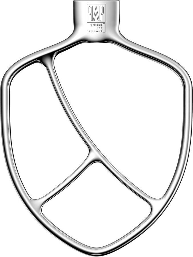 Roestvrijstalen peddel Mixer accessoire Beslag kloppen Gladde afwerking 6 QT Zilver