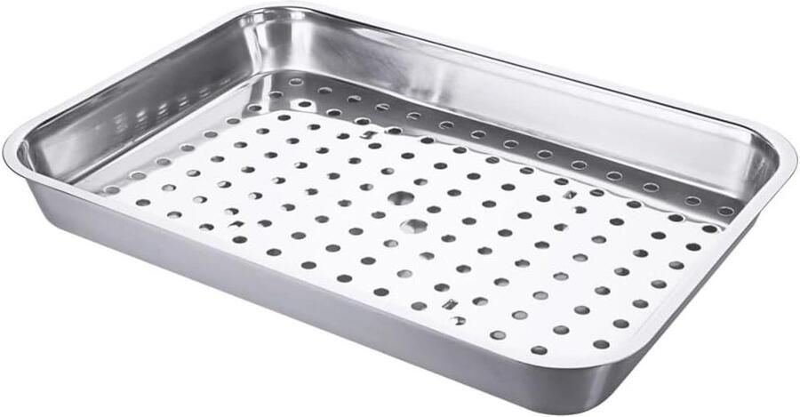 Roestvrijstalen Plaat Grillplaat Inzet Professioneel Gebruik Geperforeerd Inzetstuk 50 cm Zilverkleurig