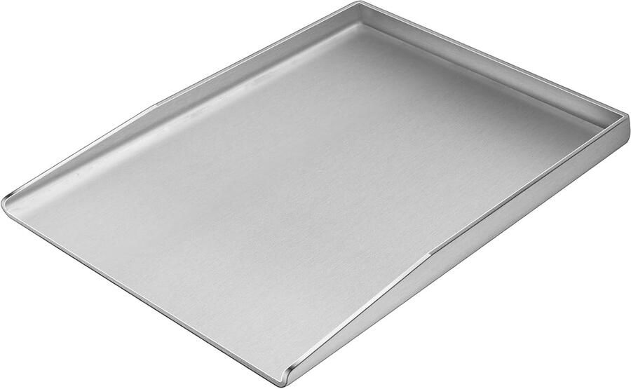 Roestvrijstalen plancha grillplaat 27x20CM Universele BBQ plancha grillpan geschikt voor Weber gasgrill en houtskoolgrill rechthoekig massief