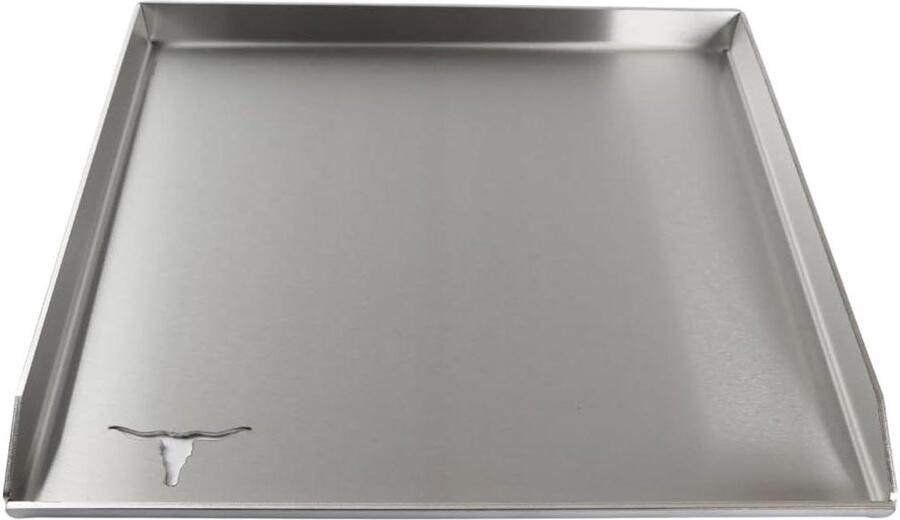 Roestvrijstalen Plancha Grillplaat Braadplaat Buiten Koken Gelijkmatige Warmteverdeling 415 x 235 mm Zilver