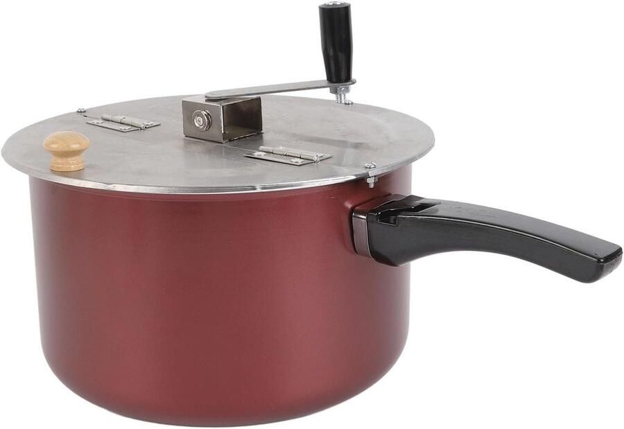 Roestvrijstalen Popcorn Maker Popcorn Popper Handbediend Filmavonden Thuis Compatibel Gas Inductie 28.5x16cm Zilver
