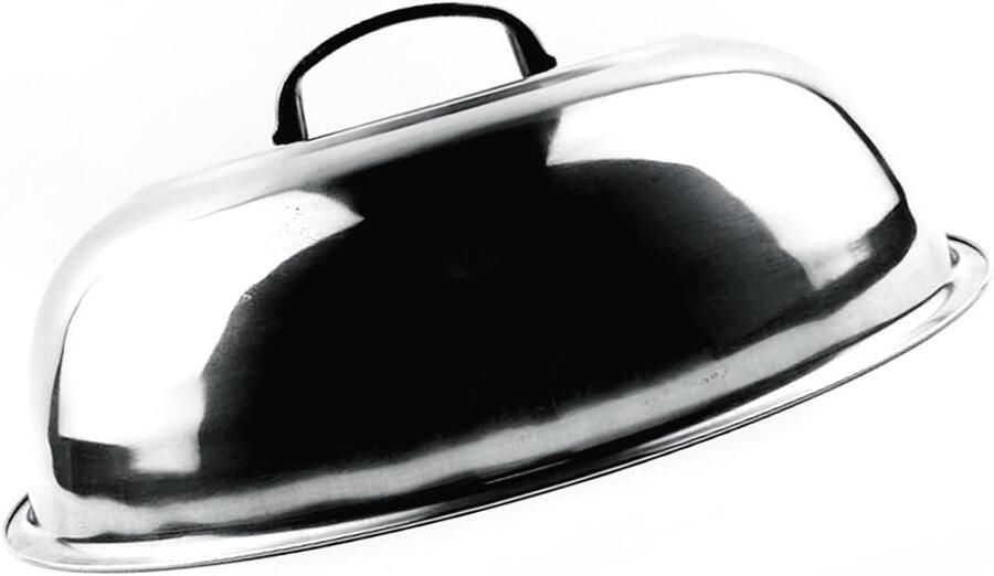 Roestvrijstalen Potdeksel Kookdeksel Stoomdeksel Koken en Stomen Hoog Boogontwerp 38cm Diameter Zilverkleurig