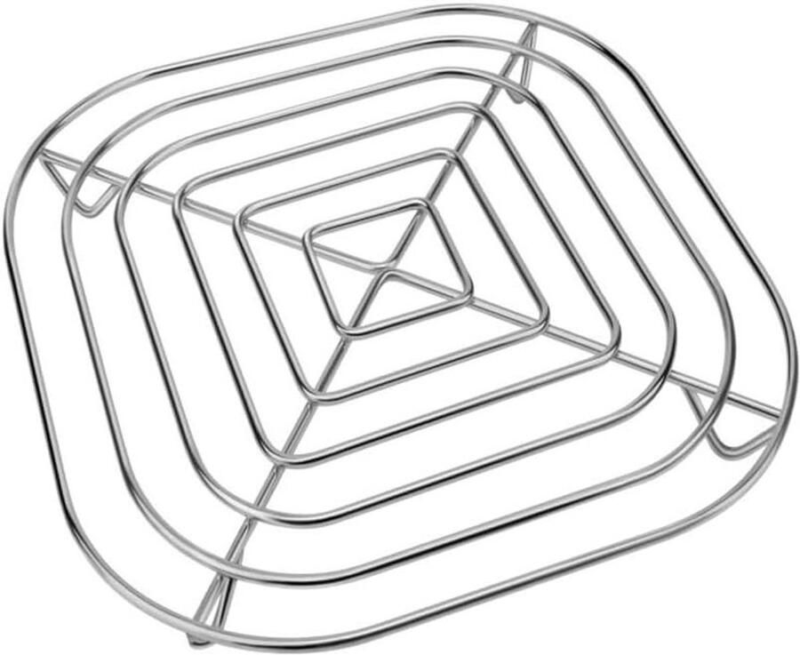 Roestvrijstalen rek Accessoire mand Gelijkmatig koken Open rasterontwerp 20 x 20 cm Zilver